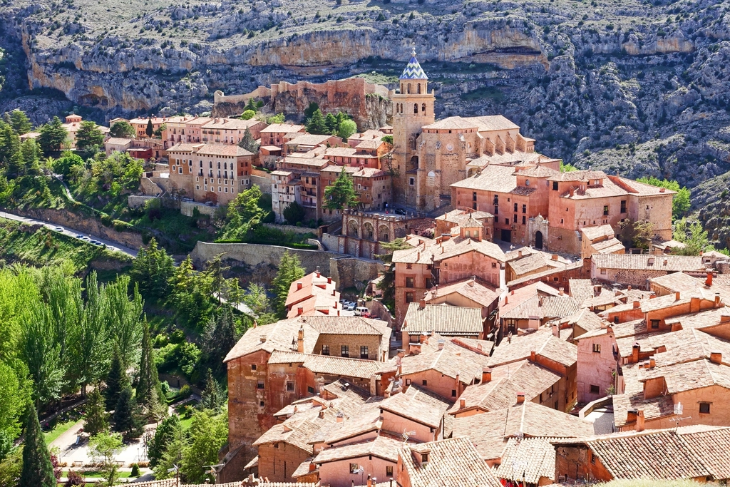 Home buildings village Albarracin, Spain